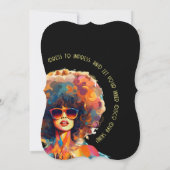 女性レトロ巻き戻し50誕生日Shindigパーティー 招待状 (裏面)