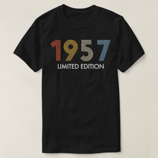 女性レトロ65年ヴィンテージ1957限定版 Tシャツ (デザイン正面)