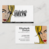 女性レトロ 名刺 (正面/裏面)