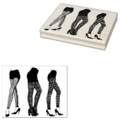 女性レースとフィッシュネットストッキング脚ハイヒール ラバースタンプ (押印)