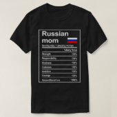 女性ロシアの母の栄養の事実おもしろい母は父親 Tシャツ (デザイン正面)