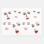 女性ワインと音楽パーティーブーゼお祝いアート ラッピングペーパーシート (正面2)