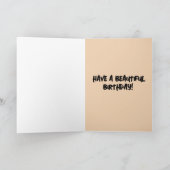 女性ヴィンテージかわいらし部族間誕生日グリーティングカード カード (内部)