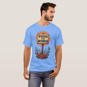 女性ヴィンテージの投票抗議サイン Tシャツ (正面フル)