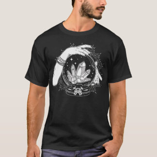 女性ヴィンテージウィッチー結晶神秘的なクリスタルボール Tシャツ