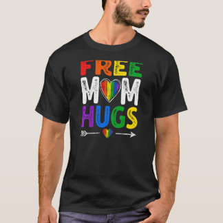 女性ヴィンテージ動揺してフリー母ハグLGBTプライド Tシャツ