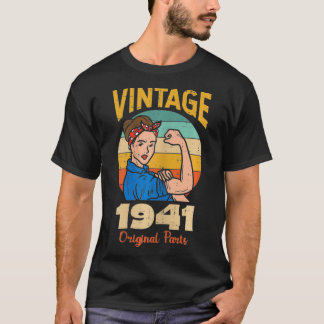女性ヴィンテージ強い女性1941 80歳80歳 Tシャツ
