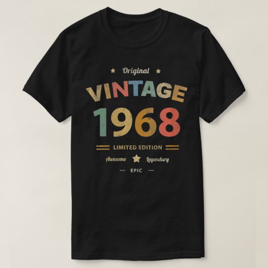 女性ヴィンテージ1968レジェンド54位誕生日素晴らし5 Tシャツ (デザイン正面)