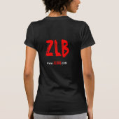 女性上の黒いゾンビ愛ベーコン Tシャツ (裏面)