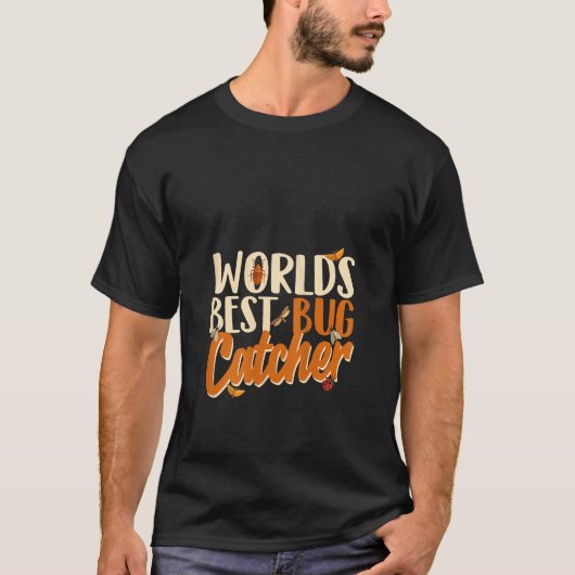 女性世界バ最高のグキャッチャー虫ハンターE Tシャツ (正面)