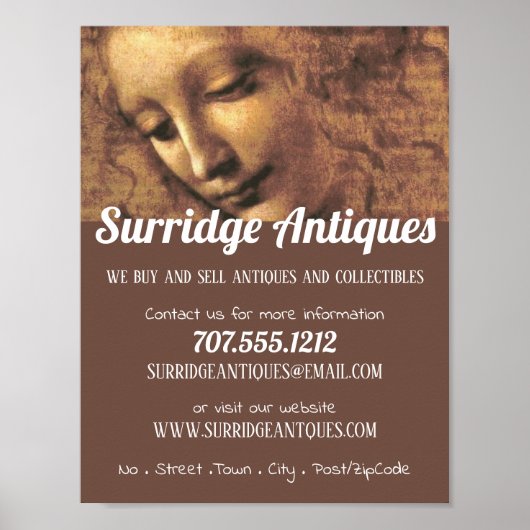 女性主席レオナルド・ダ・ヴィンチアンティーク店 ポスター (正面)
