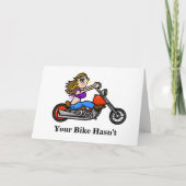 女性乗用オートバイ誕生日カード カード (正面)