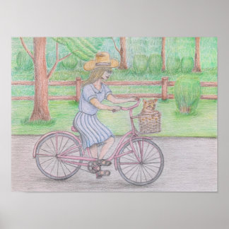 女性乗用自転車 ポスター