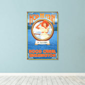 女性乗馬フェリー – フードカナル,ワシントン キャンバスプリント (インサイチュ (ウッドフロア))