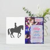 女性乗馬 – 背景色を選択 招待状 (スタンド正面)
