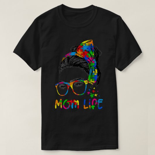 女性乱雑バンヒョウ自閉症の意識 Tシャツ (デザイン正面)