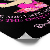 女性乳がん認識度リボンTシャツ177 ポスター (角)