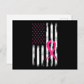 女性乳がん認識度ヴィンテージアメリカンFla ポストカード (正面/裏面)