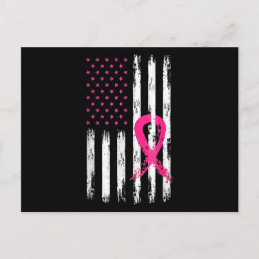 女性乳がん認識度ヴィンテージアメリカンFla ポストカード (正面)