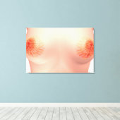 女性乳房解剖学の概念像7 キャンバスプリント (インサイチュ (ウッドフロア))