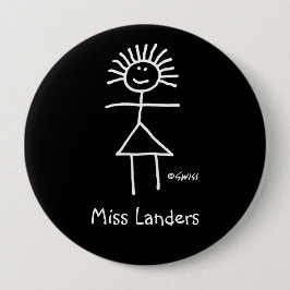 女性代替先生名タグおもしろいかわいい6-in 缶バッジ