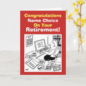 女性会社員退職 カード (黄色い花)