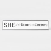 女性会計士の簿記係の貸方の彼女 デスクネームプレート (正面)