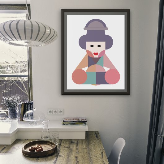 女性伝統的アート キャンバスプリント