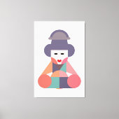 女性伝統的アート キャンバスプリント (正面)