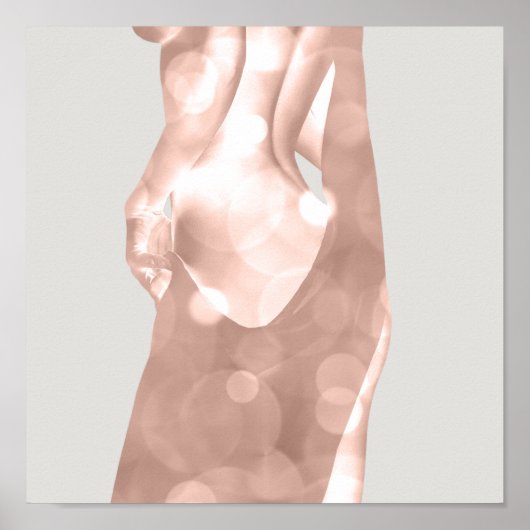 女性体ピンクローズグレー美しいスタジオスパ ポスター (正面)