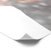 女性体勉強ピンクローズグレーデリケートグラデーション ポスター (角)