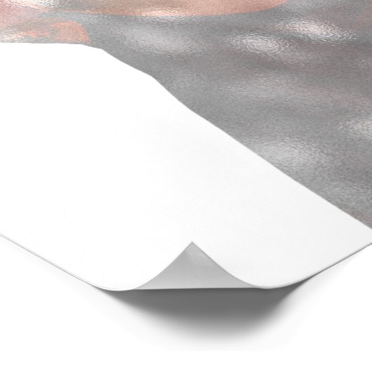 女性体勉強ピンクローズグレーデリケートグラデーション ポスター (角)