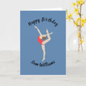 女性体操選手 カード (黄色い花)