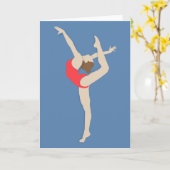 女性体操選手 カード (黄色い花)