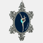 女性体操選手 スノーフレークピューターオーナメント (左)