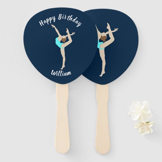 女性体操選手 ハンドファン (正面&裏面)