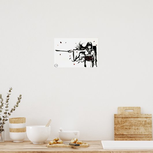 女性侍ポスター ポスター (キッチン)