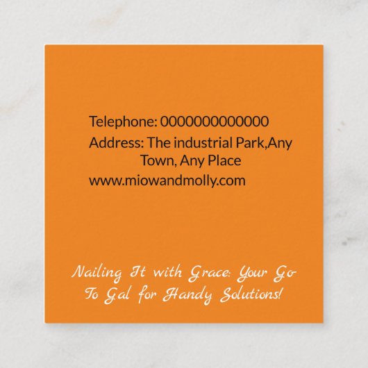 女性便利屋 スクエア名刺 (裏面)