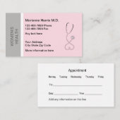 女性保健医師アポイントメントカード 予約カード (正面/裏面)
