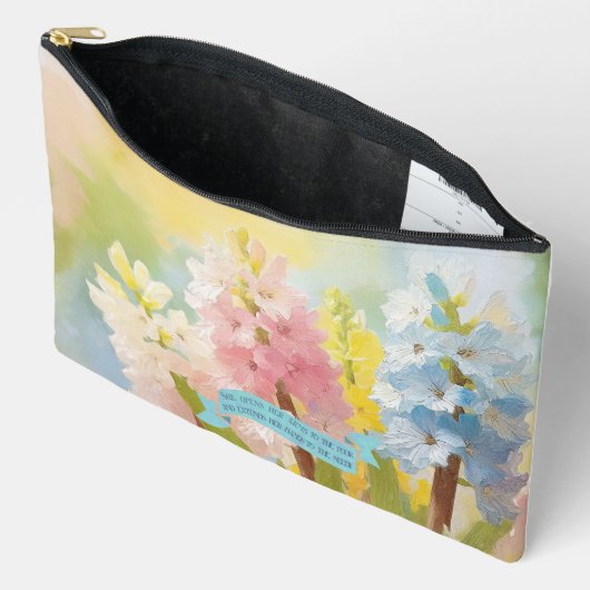 女性信仰聖書、ヒヤシンスの花、母の日 アクセサリーポーチ (見開き)