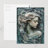 女性像の彫刻パティーナ ポストカード (正面/裏面)