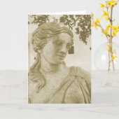 女性像 カード (黄色い花)