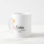 女性先生の退職金退職したTeache コーヒーマグカップ (正面左)