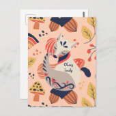 女性先生ギフトクラッシーレディーハイゲキツネ ポストカード (正面/裏面)