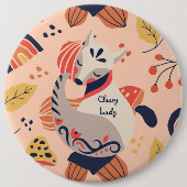 女性先生ギフトクラッシーレディーハイゲキツネ 缶バッジ (正面)