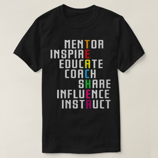 女性先生メンターインスパイアー教育インフルエンスセント Tシャツ (デザイン正面)