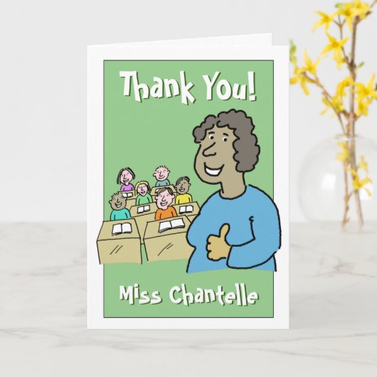 女性先生 カード (黄色い花)