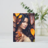女性入り紅葉ポストクロッシングポストカード ポストカード (スタンド正面)
