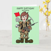 女性兵士 カード (黄色い花)