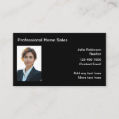 女性写真不動産仲介業者名刺テンプレート 名刺 (正面)